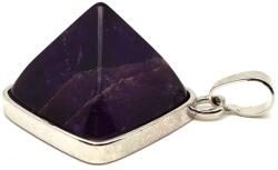 R. M. ékszer Piramis medál fémmel ametiszt 2x2cm (020927)