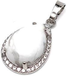 R. M. ékszer Csepp medál fém str Howlit 17x25mm (021734)