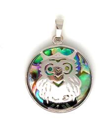 R. M. ékszer Bagoly fém medál pávakagyló 27mm (021382)