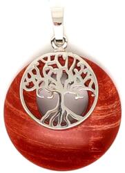 R. M. ékszer Fánk medál életfa Jáspis vörös 3cm (021431)