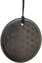 R. M. ékszer Shungit medál gravírozott életvirág 50mm (024612)