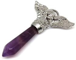 R. M. ékszer Koponya szárnyas medál fém ametiszt 4, 5cm (020972)