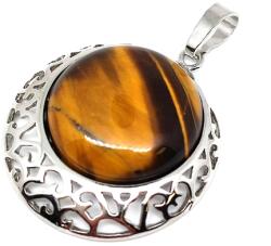 R. M. ékszer Kerek medál fém Tigrisszem 3cm (020712)