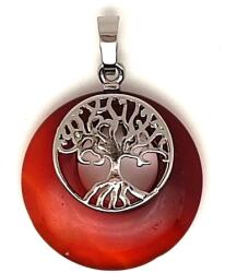 R. M. ékszer Fánk medál életfa Karneol 3cm (020698)