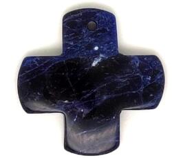 R. M. ékszer Átfúrt medál Szodalit kereszt 30x30mm (021191)