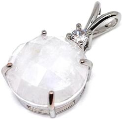 R. M. ékszer Kerek medál fém faz Hegyikristály 16mm (021844)