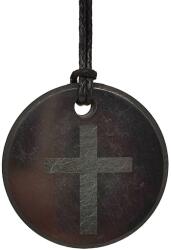 R. M. ékszer Shungit medál kereszt gravírozott 30mm (024574)