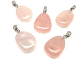 R. M. ékszer 20/25mm Rózsakvarc csepp medál (056550)