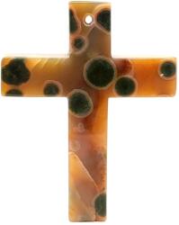 R. M. ékszer Átfúrt medál Jáspis óceán kereszt 50x65mm (021177)