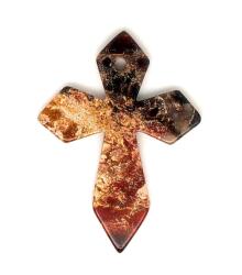 R. M. ékszer Átfúrt medál Jáspis szivárvány kereszt 40x55mm (021217)