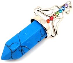 R. M. ékszer Csúcs medál fém buddha kék műanyag 12x60mm (021012)