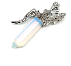 R. M. ékszer Csúcs medál fém angyal Opalit 2, 5x6cm (021841)