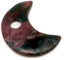 R. M. ékszer Achát indiai medál átfúrt félhold 30mm (021316)