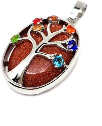 R. M. ékszer Ovális medál fém fa str Goldstone vörös 2x3cm (021728)