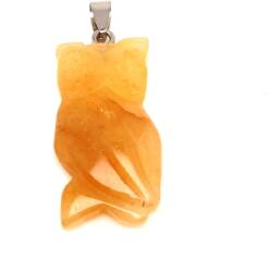 R. M. ékszer Bagoly medál aventurin barack 2x4cm (021602)