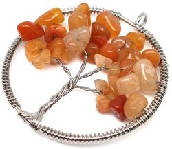 R. M. ékszer Életfa medál drótos aventurin barack 5cm (021652)