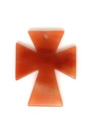 R. M. ékszer Átfúrt medál Aventurin barack kereszt 40x50mm (021224)