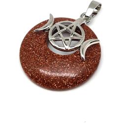 R. M. ékszer Fánk medál istennő Goldstone vörös 3cm (021696)