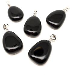 R. M. ékszer 20/25mm Obszidián csepp medál (056583)