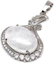 R. M. ékszer Ovális medál fém str Hegyikristály 2, 5x3cm (021676)