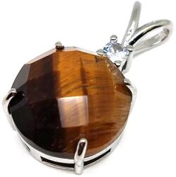 R. M. ékszer Kerek medál fém faz Tigrisszem 16mm (021848)