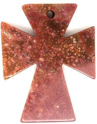 R. M. ékszer Átfúrt medál Achát indiai kereszt 40x50mm (021220)