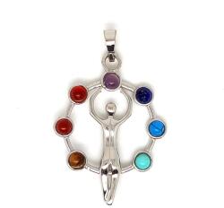 R. M. ékszer Csakra medál fém Ember alak 3x3, 5cm (020909)