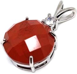 R. M. ékszer Kerek medál fém faz Jáspis vörös 16mm (021852)