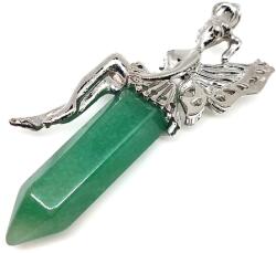 R. M. ékszer Csúcs medál fém angyal Aventurin 2, 5x6cm (021837)