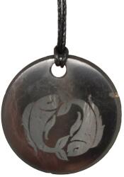 R. M. ékszer Shungit medál gravírozott halak 30mm (024623)