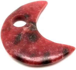 R. M. ékszer Rodonit medál átfúrt félhold 30mm (021348)