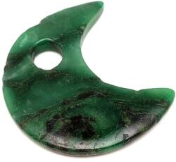 R. M. ékszer Ásvány medálok Jáde afrikai medál átfúrt félhold 30mm (021331)