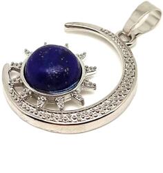 R. M. ékszer Ásvány medálok Hold nap medál fémmel Lapis 25mm (021231)