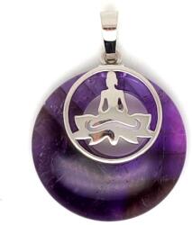 R. M. ékszer Fánk medál ülő buddha Ametiszt 3cm (021425)