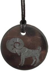 R. M. ékszer Shungit medál gravírozott kos 30mm (024624)