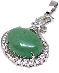 R. M. ékszer Ovális medál fém str Aventurin 2, 5x3cm (021679)