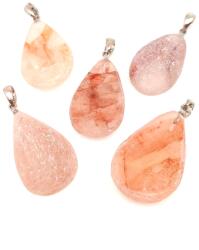 R. M. ékszer Felezett csepp med Hematoid vörös 2, 5x4cm (MDG) (020740)