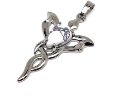 R. M. ékszer Csepp medál fém trefoil Howlit 2, 5x4cm (021746)