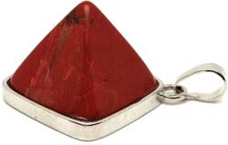 R. M. ékszer Ásvány medálok Piramis medál fémmel Jáspis vörös 2x2cm (021074)