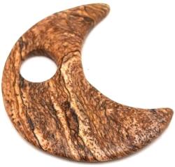 R. M. ékszer Jáspis kép medál átfúrt félhold 35mm (021326)