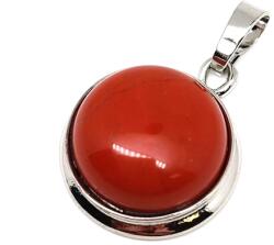 R. M. ékszer Kerek medál fém Jáspis vörös 2cm (020696)