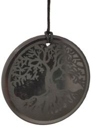 R. M. ékszer Shungit medál gravírozott életfa 50mm (024616)