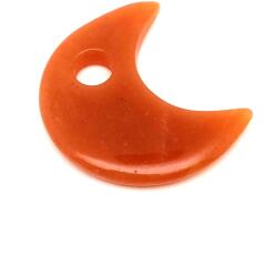 R. M. ékszer Aventurin barack medál átfúrt félhold 35mm (021315)