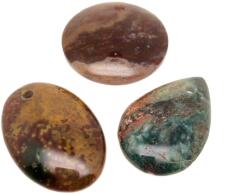 R. M. ékszer Medál óceán jáspis átfúrt kaboson (077962)