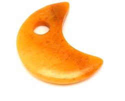 R. M. ékszer Kvarc sárga medál átfúrt félhold 30mm (021321)