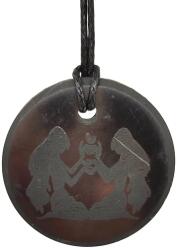 R. M. ékszer Shungit medál gravírozott ikrek 30mm (024626)