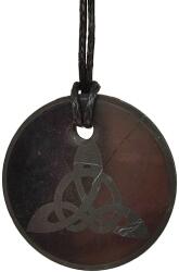 R. M. ékszer Shungit medál trefoil gravírozott 30mm (024575)