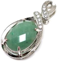 R. M. ékszer Ovális medál fém str faz Aventurin 2x4cm (021712)