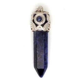 R. M. ékszer Csúcs medál leveles fém dísszel Szodalit 5cm (021432)