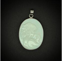R. M. ékszer Ovális fém medál kámea kagyló 30x40mm (021461)
